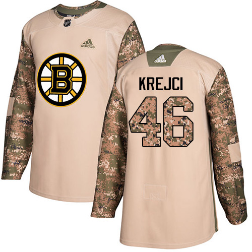 Adidas Bruins #46 David Krejci Camo Authentic Veterans Day Stitched NHL Jersey